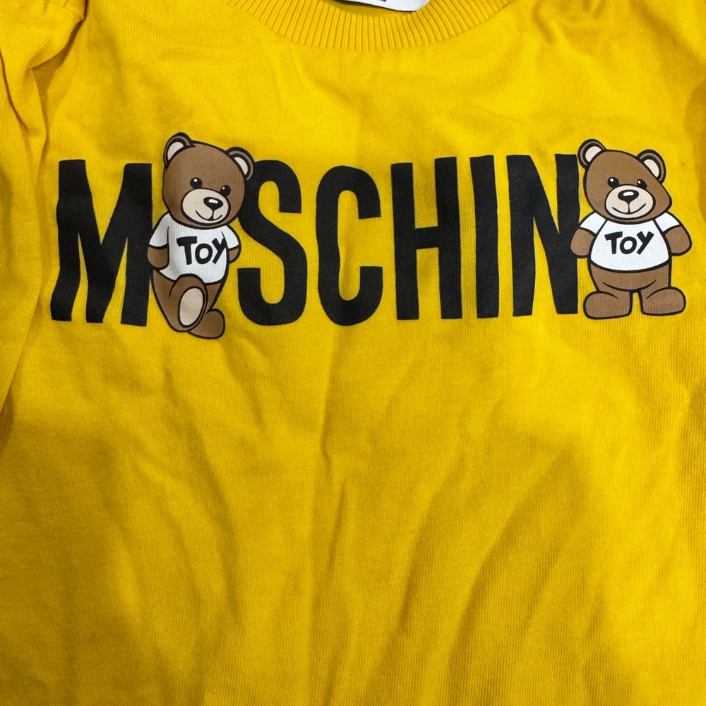 Moschino Kids Yellow Long Sleeve Bear Tee - Picture 2 of 4